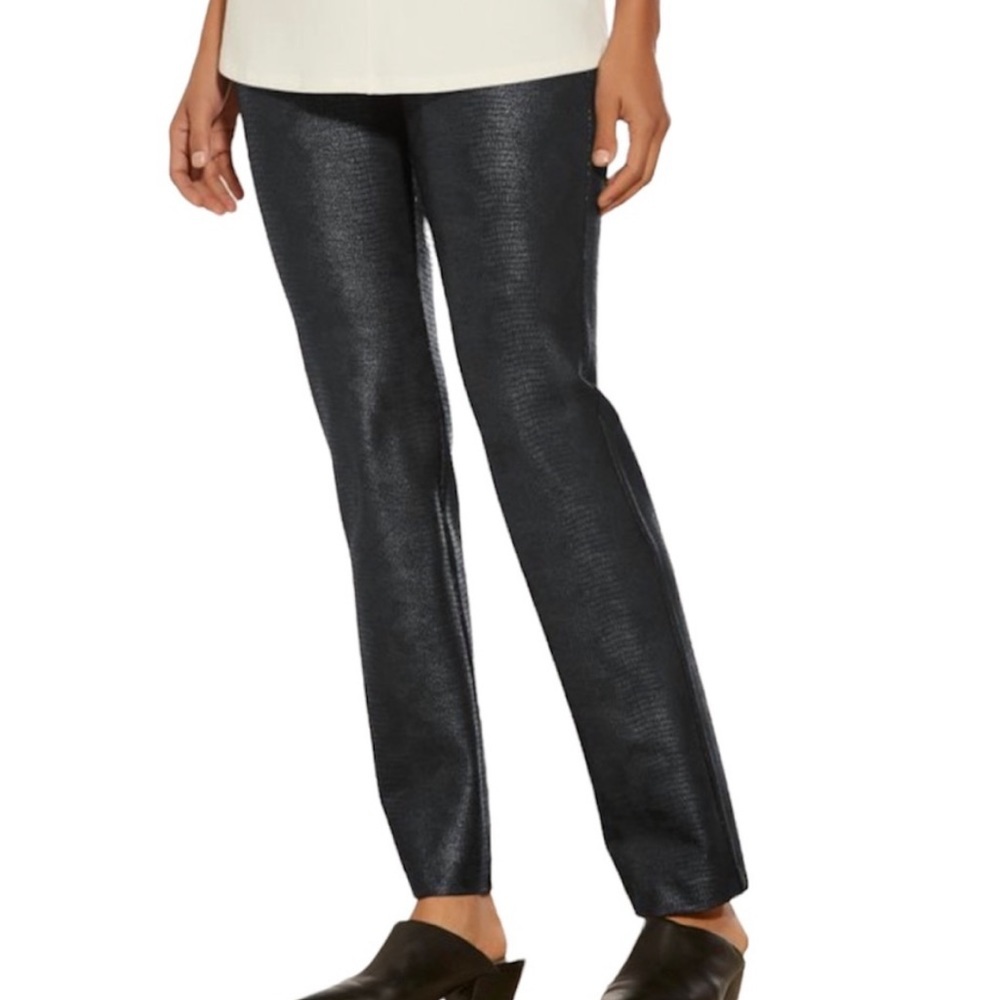 NWT Soft surroundings foil python ponte pants